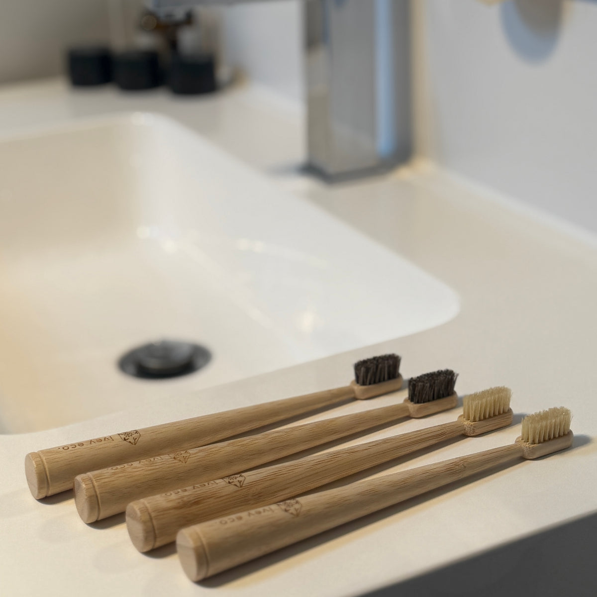 Natural Fibre Bamboo Toothbrush — Family Set (4 Pack)